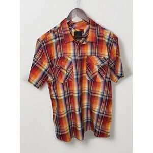 prAna XL Plaid Shirt Short Sleeve Outdoor Hiking Casual Travel Multicolor